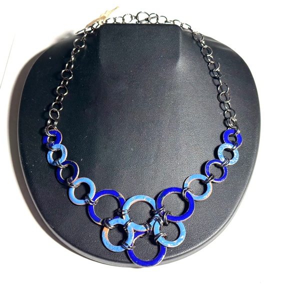 Acara Phipps Jewelry - NWT Acara Phipps Lindsay Toggle Necklace Shades of Blue & Copper Washers